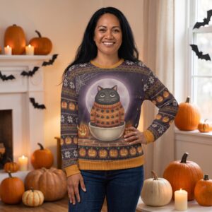 Scaredy Cat Vintage Halloween Sweatshirt for Women and Men
