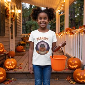 Scaredy Cat Kids Halloween Shirt for Boys and Girls