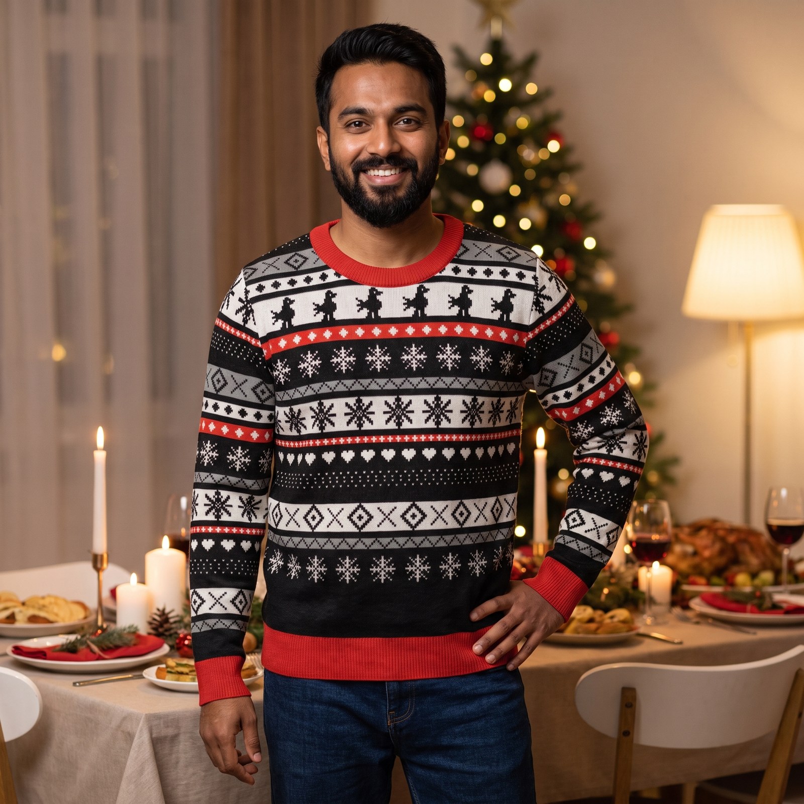 Styling photo, Selbu Bird Vintage Fair Isle Christmas Sweater