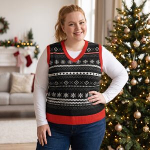 Plus size styling photo, Setesdal Christmas Sweater Vest for Men and Women
