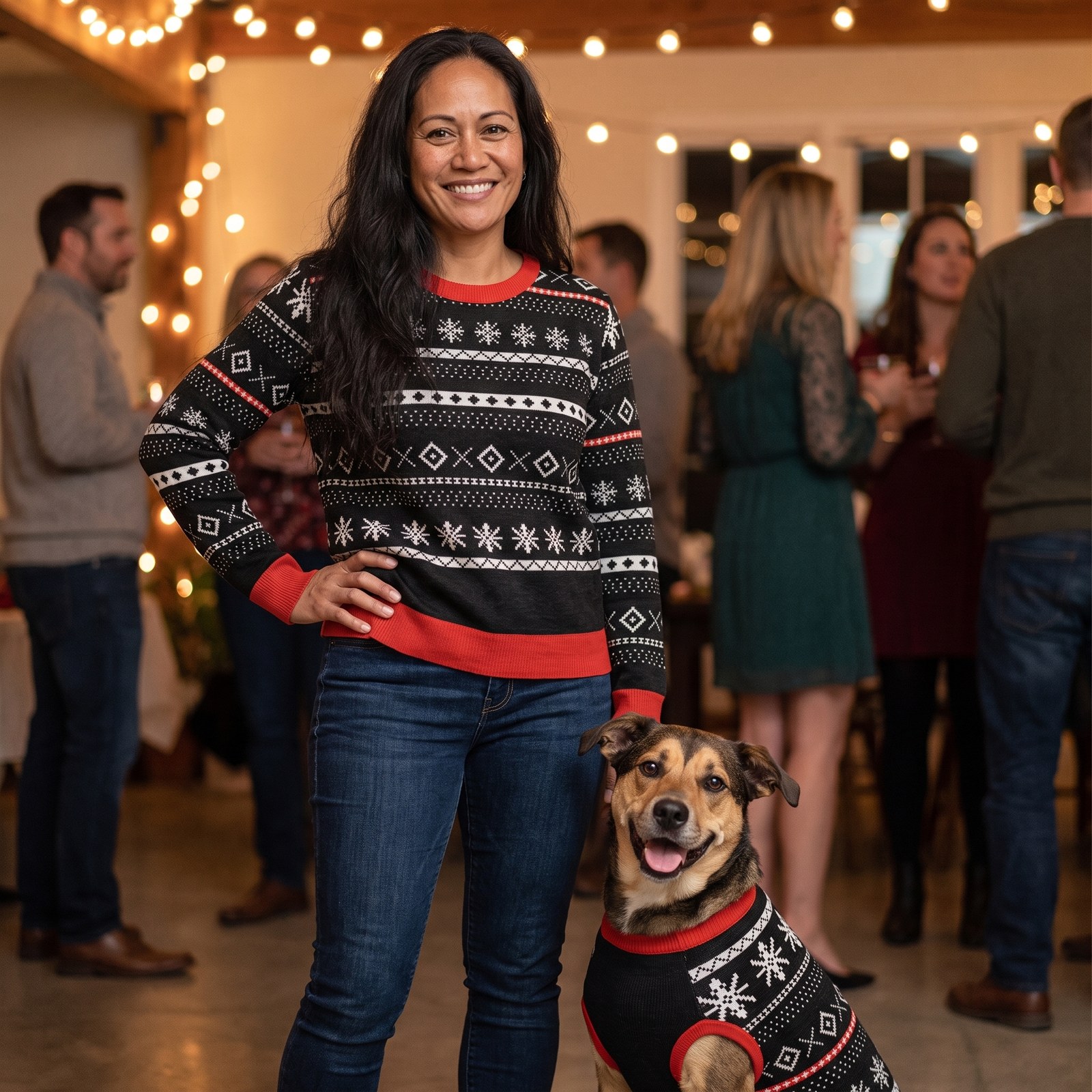 Styling photo, Setesdal Matching Christmas Sweaters for Dog and Owner