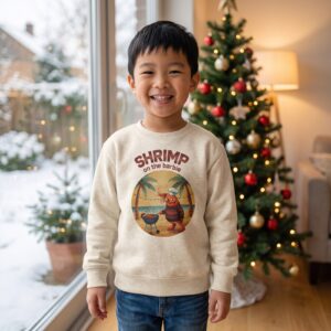 Styling photo, Shrimp on the Barbie Toddler Ugly Christmas Sweater