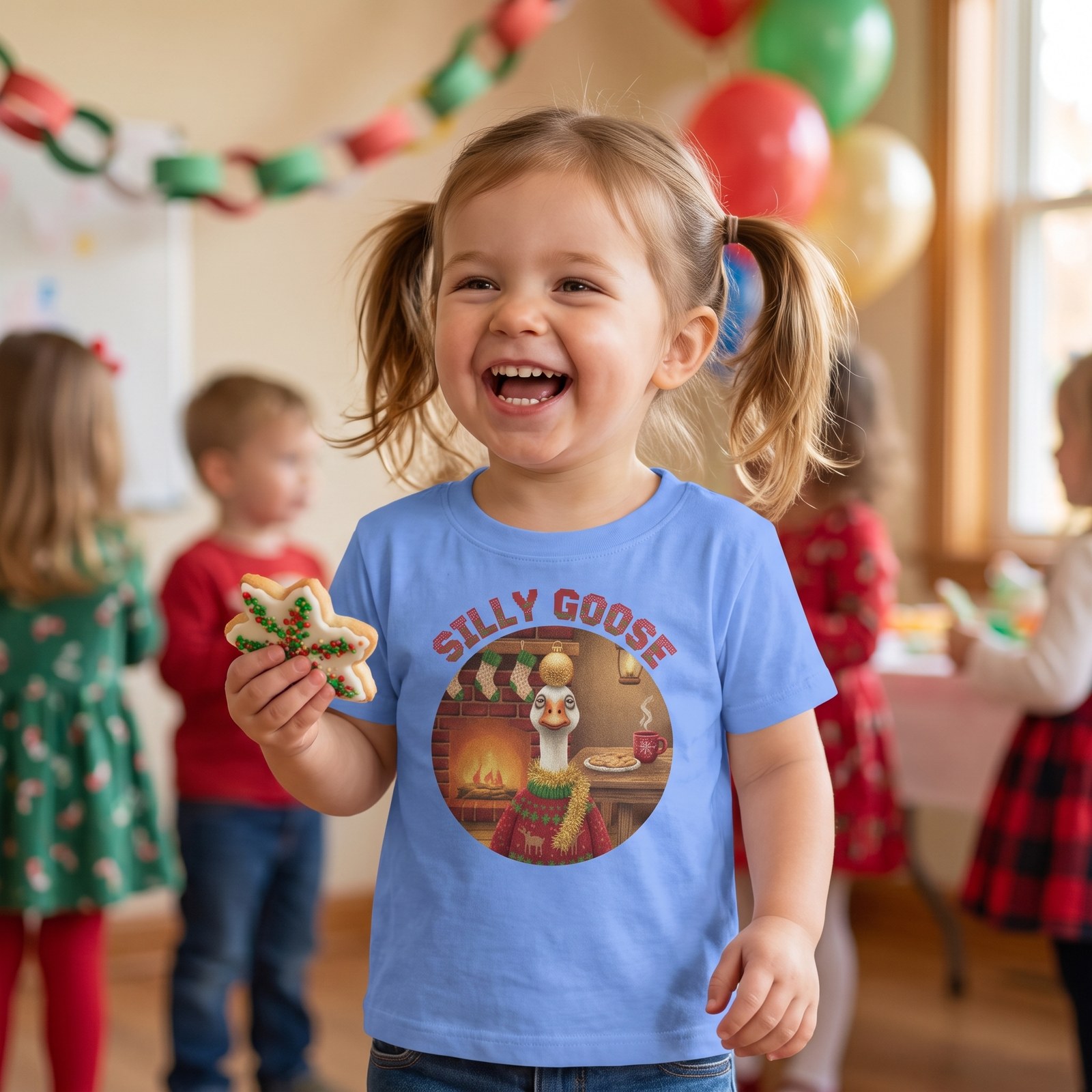 Styling photo, Silly Goose Toddler Ugly Christmas Shirt