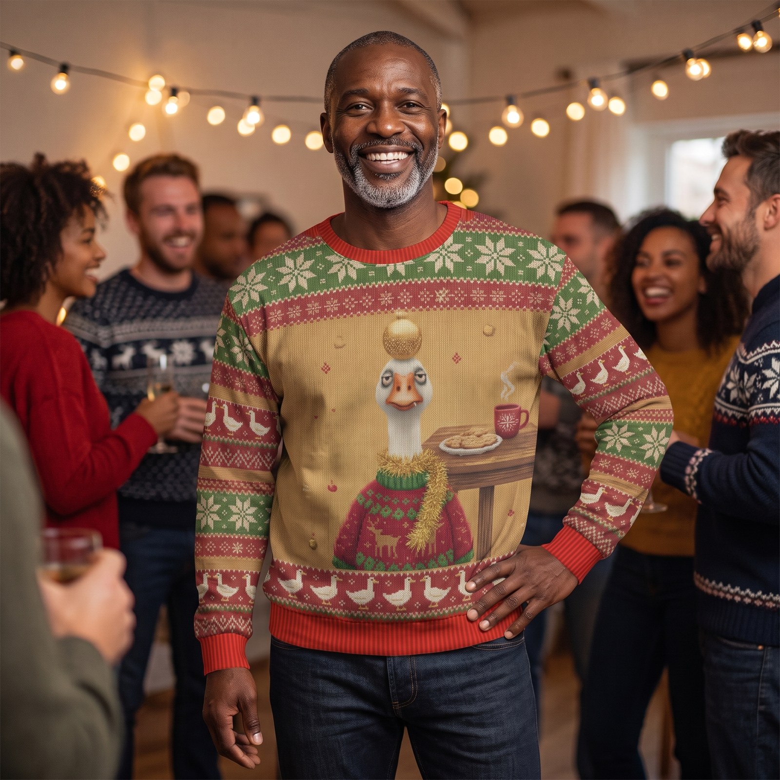 Styling photo, Silly Goose Ugly Christmas Sweater