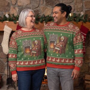 Plus size styling photo, Sitting Duck Matching Ugly Christmas Sweaters for Couples