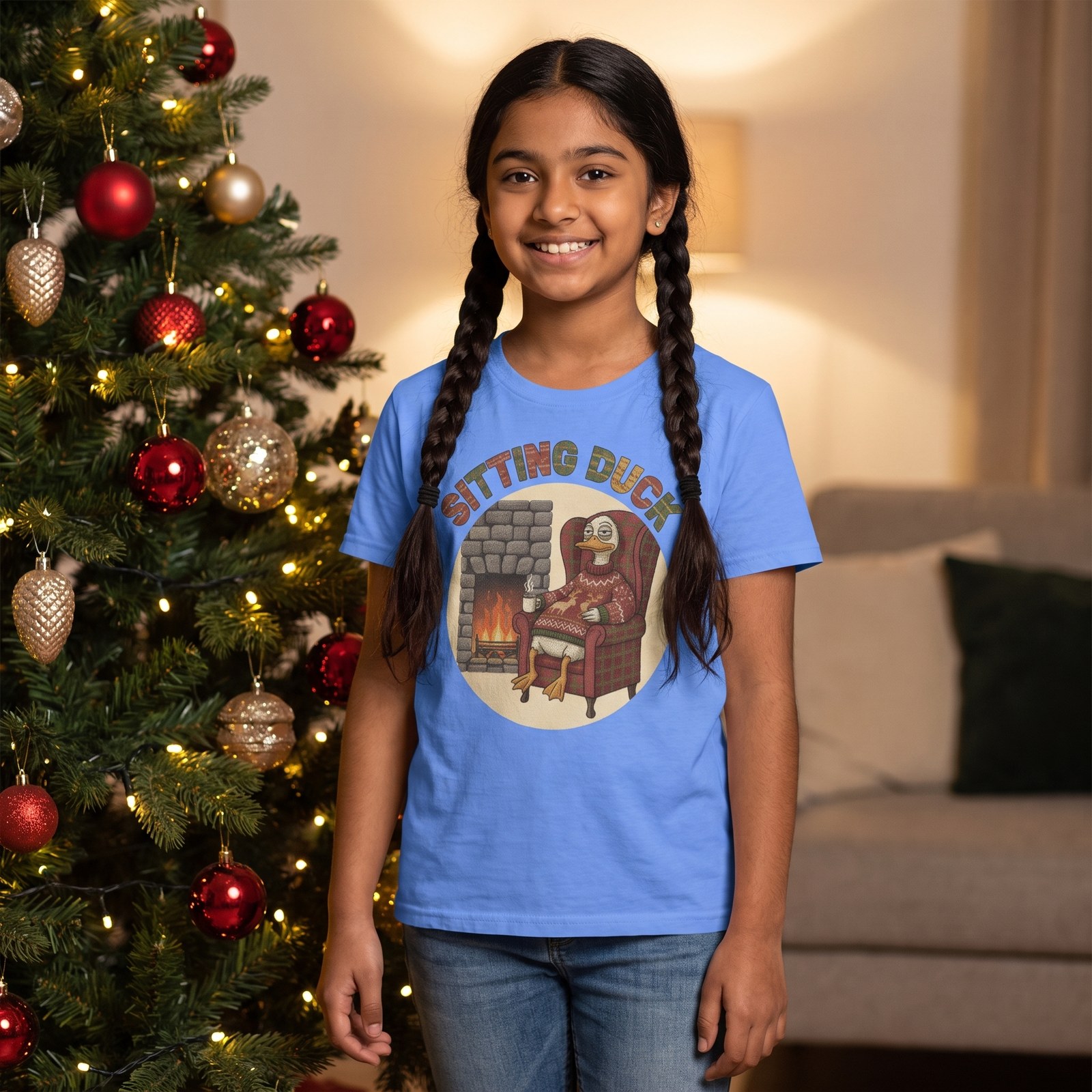 Styling photo, Sitting Duck Kids Ugly Christmas Shirt