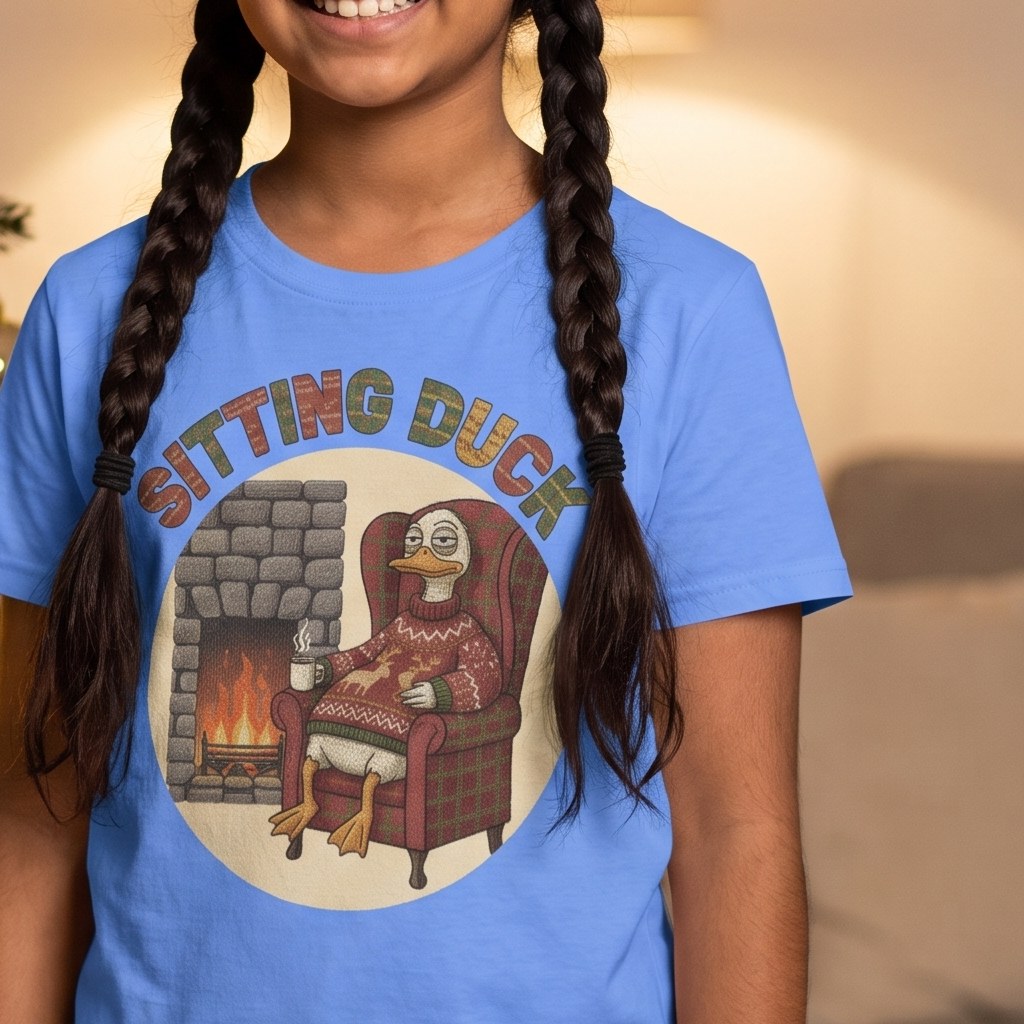 Styling photo, Sitting Duck Kids Ugly Christmas Shirt