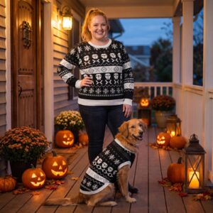 Plus size styling photo, Skeleton Halloween Matching Set