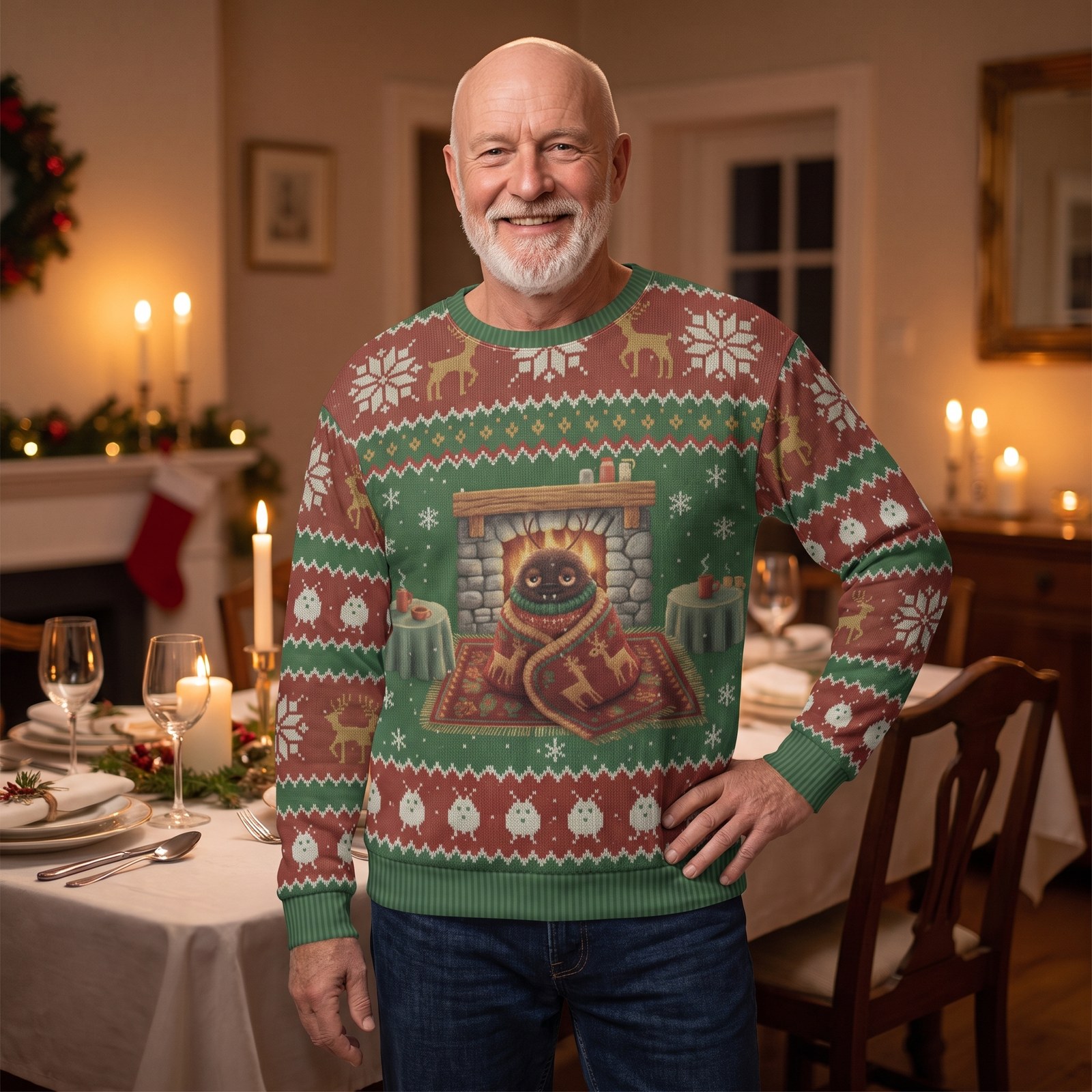 Styling photo, Snug as a Bug Ugly Christmas Sweater