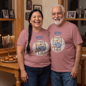 Plus size styling photo, Spin Class Matching Hanukkah Shirts for Couples