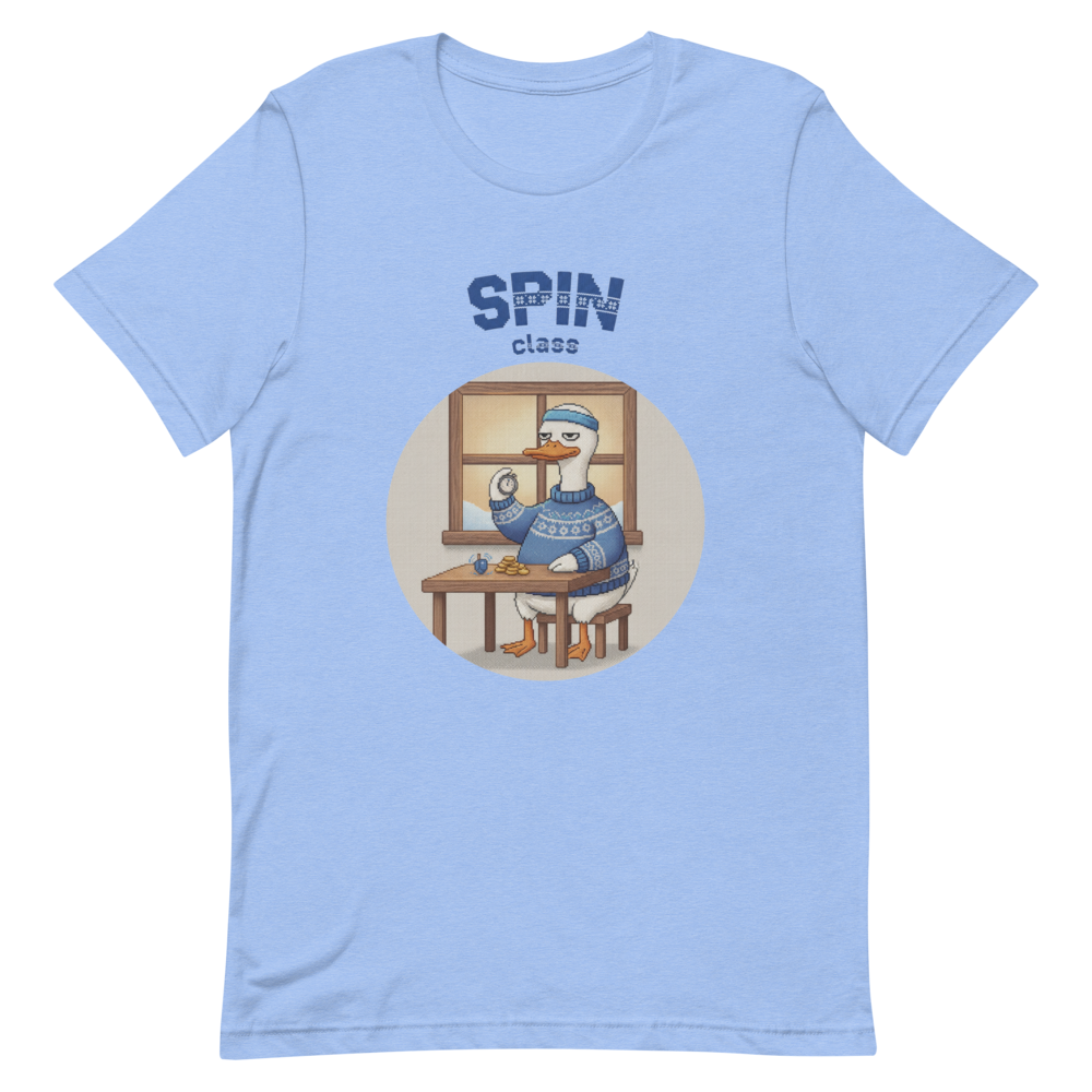 Spin Class Ugly Tee — Blue flat