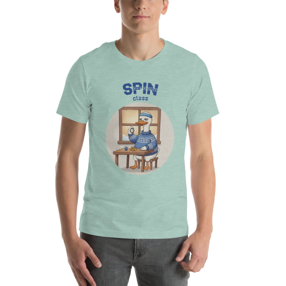 Spin Class Ugly Tee — Green model