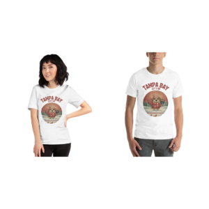 Tampa Bay Fan matching Christmas tees for couples, pure white