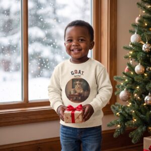 Styling photo, G.O.A.T. Teacher Toddler Ugly Christmas Sweater