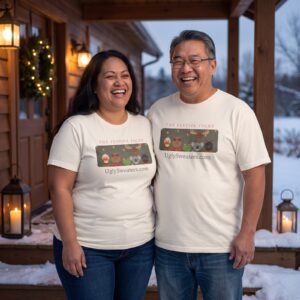Plus size styling photo, The Festive Folks Matching Christmas Shirts for Couples
