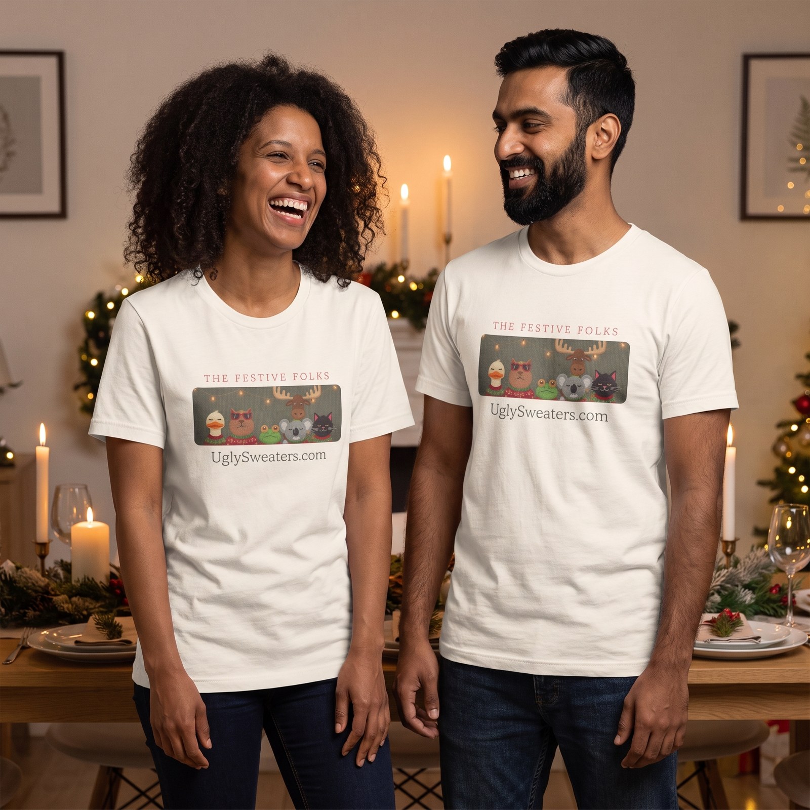 Styling photo, The Festive Folks Matching Christmas Shirts for Couples