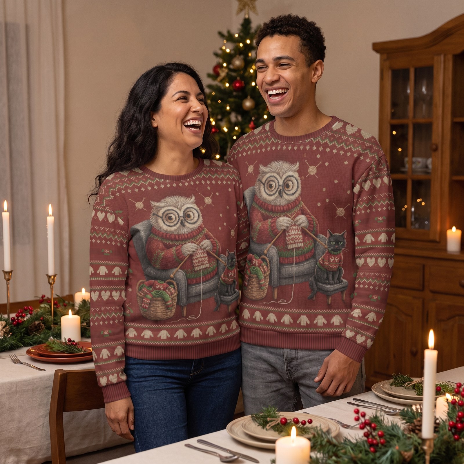 Styling photo, The Giver Matching Ugly Christmas Sweaters for Couples