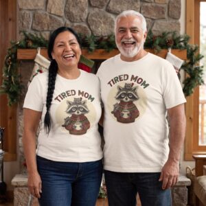 Plus size styling photo, Tired Mom Matching Christmas Shirts for Couples