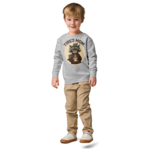 Tired Mom Toddler Ugly Christmas Sweater | Kids Crewneck Sweatshirt, Ages 2 to 7