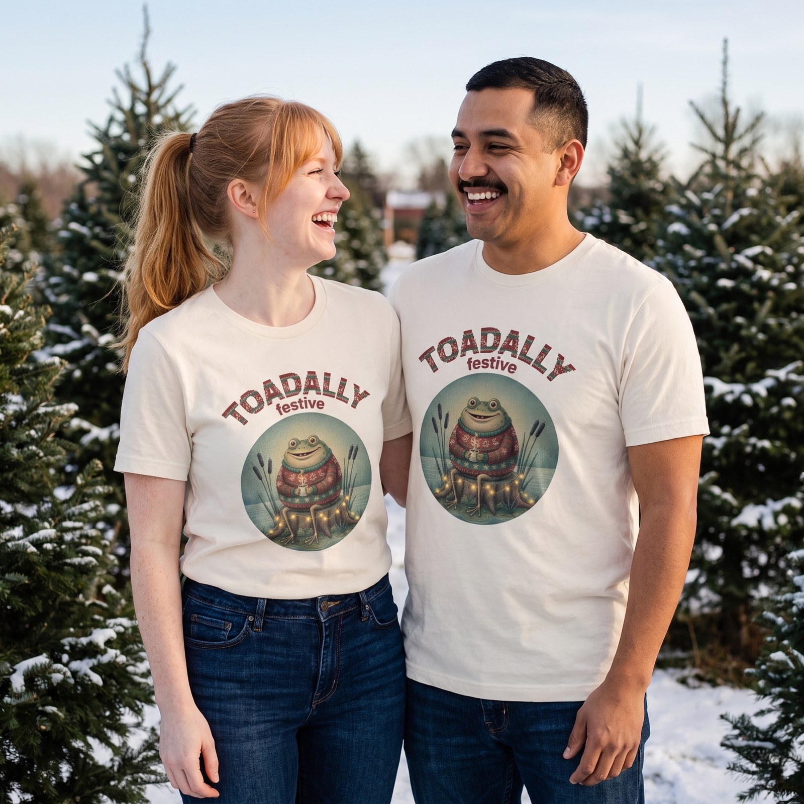 Styling photo, Toadally Festive Matching Christmas Shirts for Couples