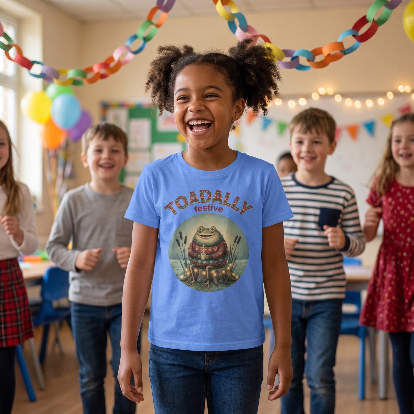 Styling photo, Toadally Festive Kids Ugly Christmas Shirt