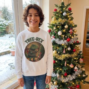 Styling photo, Tree-Rex Kids Ugly Christmas Sweater