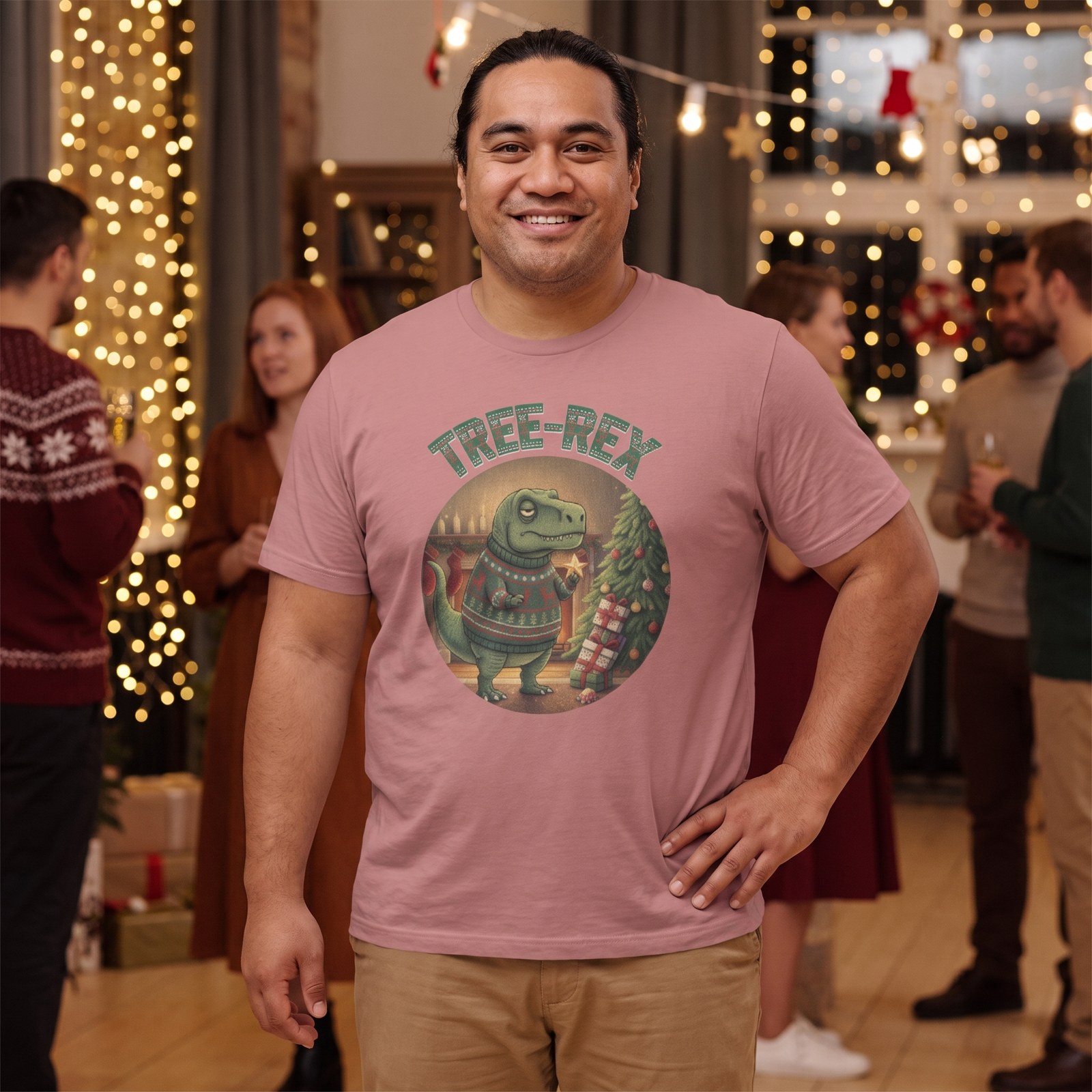 Plus size styling photo, Tree-Rex Ugly Christmas Shirt