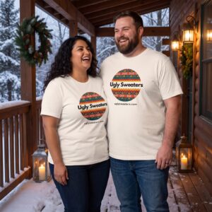 Plus size styling photo, Ugly Sweaters Logo Matching Christmas Shirts for Couples