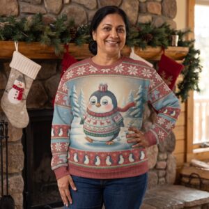 Plus size styling photo, Waddle You Want Ugly Christmas Sweater