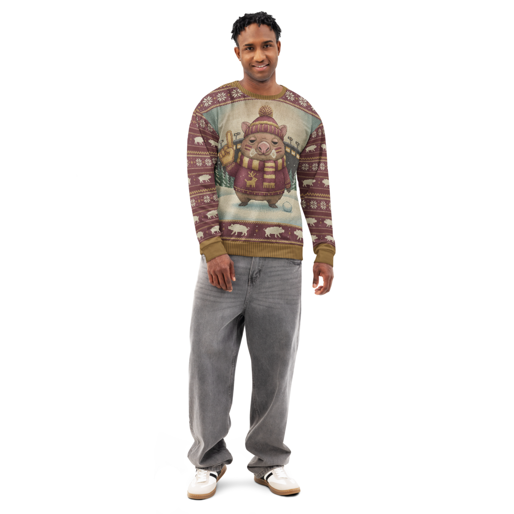Washington Fan ugly Christmas sweatshirt, men's front