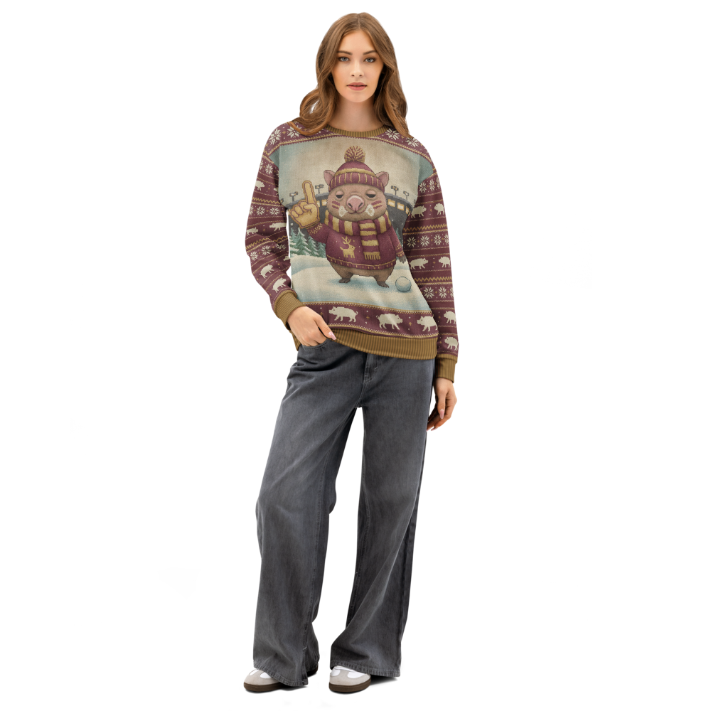 Washington Fan ugly Christmas sweatshirt, women's front