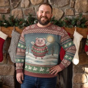 Plus size styling photo, When Pigs Fly Ugly Christmas Sweater