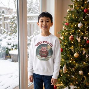 Styling photo, When Pigs Fly Kids Ugly Christmas Sweater