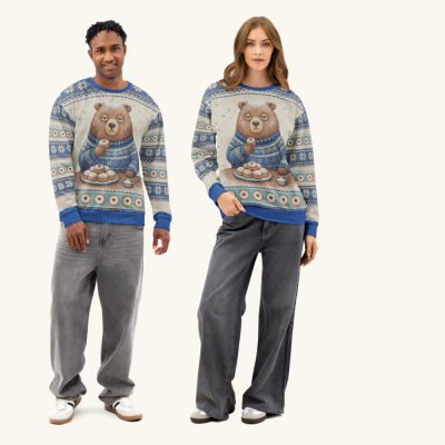Powder Day Hanukkah couples sweatshirt set
